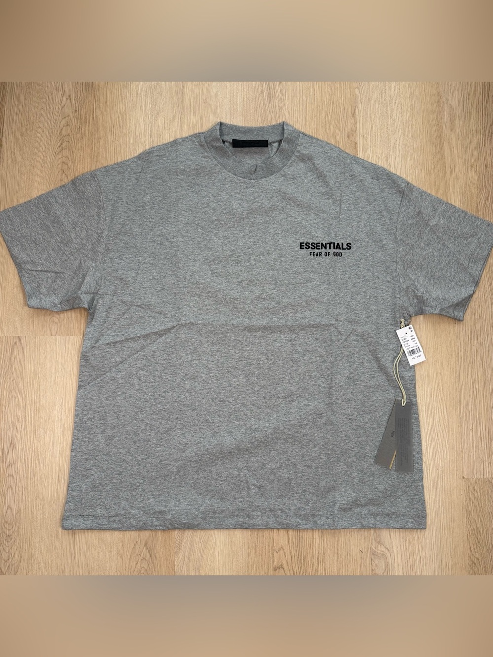 Fear of God Essentials Grey Crewneck Logo Tee light heather